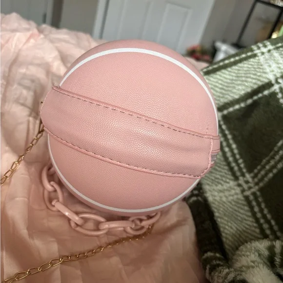 Pink and white basketball purse. - Picture 6 of 6